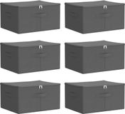 vidaXL Opbergbox 6 st nonwoven stof 43 x 34 x 23 cm 33,6 l antraciet