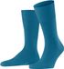FALKE Airport eenkleurig wol katoen sokken heren blauw - maat 43-44