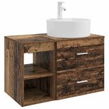 vidaXL Badkamermeubel Set 2 stuks Oud hout Bewerkt hout