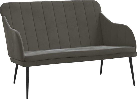 vidaXL Bankje fluweel donkergrijs 110x76x80 cm