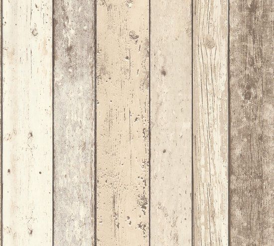 A.S. Création Houtlook Behang - Industrieel - Beige Bruin Wit - 53 cm x 1005 cm - AS-895110