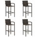 VidaXL Tabourets de bar 4 pièces polyrotin marron