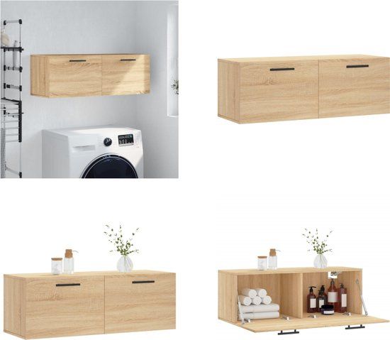 vidaXL Wandkast 100x36,5x35 cm bewerkt hout sonoma eikenkleurig