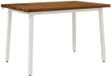 vidaXL Eettafel Massief Acacia Hout Natuurlijk en Wit 120 x 80 x 75 cm