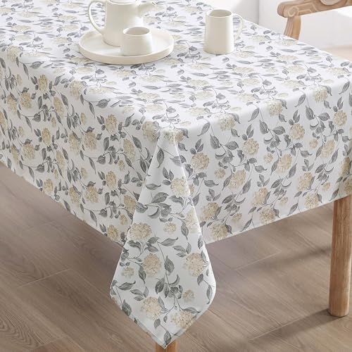 Laura Ashley Decoratief tafelkleed, kreuk- en vlekbestendig, morsbestendig, waterafstotend, onderhoudsvriendelijk, wasbaar polyesterweefsel voor eetkamer, keuken, vakantie en feest, 152,4 x 304,8 cm