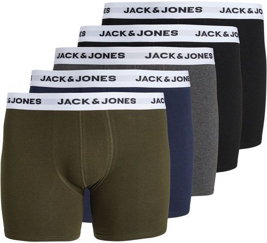 JACK&JONES PLUS Heren Onderbroek - JACBASIC WHITE WB TRUNKS 5 PACK PLS - Maat EU3XL US1XL