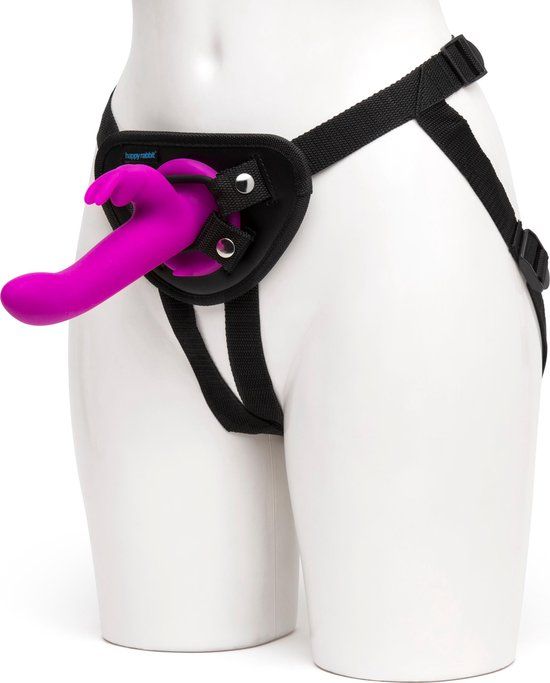 Happy Rabbit Vibrating Strap-On Harness Set - Paars