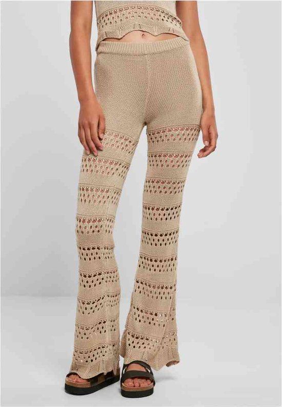 Urban Classics Flared Crochet Knit Legging - Beige - XL - Women