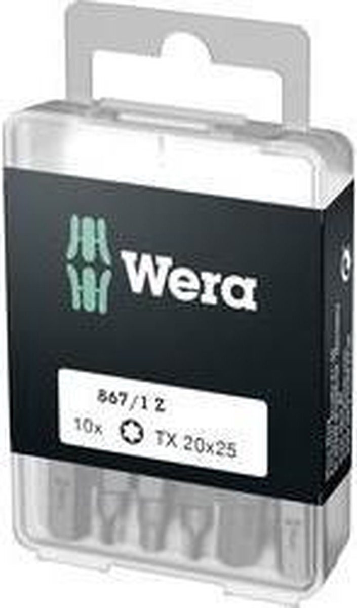 Wera Bit-assortiment, 867/1 TX 20 DIY, TX 20 x 25 mm (10 bits per box), 05072408001