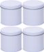 Merkloos Wit rond opbergblik/bewaarblik - 4x - 10 cm