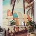 Papier peint panoramique palmiers planches de surf 325 cm x 488 cm
