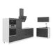 Vicco Keuken Fame-Line, Gris foncé/Blanc, 380 cm, WB Marbre