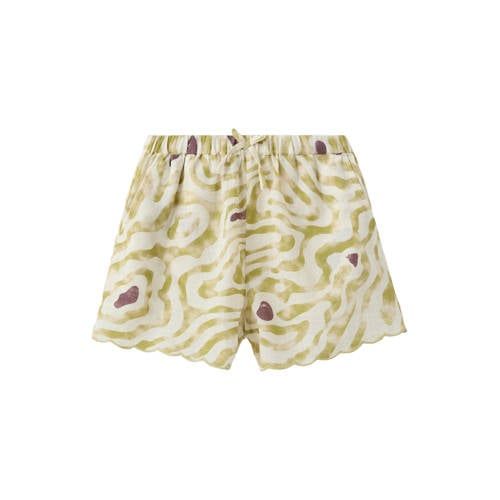 Mango Kids casual short met zebraprint lichtgroen