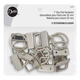 Dritz Key Fob Hardware 1in Nikkel Inclusief Fob & Ring Bag & Tote Accessoires, 12 Sets