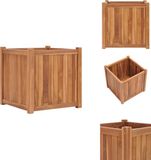 vidaXL Verhoogde Plantenbak 50x50x50 cm Massief Teakhout