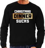 Bellatio Decorations Shoppartners Bv Foute Kersttrui / sweater - Christmas dinner sucks - kerstdiner - zwart voor heren - kerstkleding / kerst outfit M