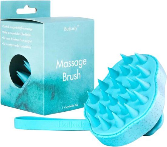 Bellody Hoofdhuid Massageborstel - Seychelles Blue