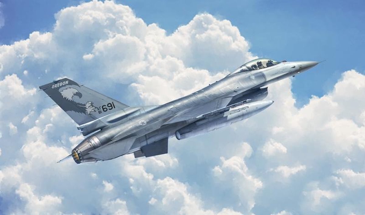 Italeri IT2786 2786S - 0,075 F-16A Fighting Falcon , modelbouw, bouwpakket, standmodelbouw, knutselen, hobby, lijmen, plastic bouwset, detailgetrouw, ongelakt