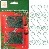 120 stuks groene kerstornamenten, hangers haken voor kerstballen, lichtslingers - herbruikbare Swirl S-haken voor eenvoudige Xmas Art Craft Decoraties