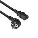 ACT Stroomkabel Randaarde Stekker | CEE7/7 Male (Haaks) - C13 Kabel | Zwart | 2 meter AC3305