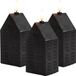 Anna's Collection LED kaars huisje - 3x - zwart - H15 cm - met timer - op batterijen