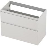 INK - Onderkast 2 Laden Greeploos Gelakt 45gr A-symmetrisch - 900x450x650 Mm - Hoogglans Wit