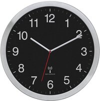 TFA Dostmann TFA Wandklok XL 60.3545.01 - Analoge Radioklok - Zwart Zilver