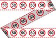 Folat ruban d'avertissement 50 ans - panneau stop - 15 mètres