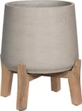 PotteryPots Bloempot Patt Feet Low Grey Washed - Grijs-Beige D 28 cm H 29 cm