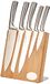 Pradel Jean Dubost Meteor Bamboo 5-delige roestvrijstalen messen set met magnetische bamboe houder