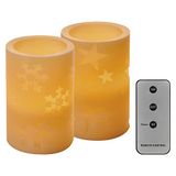 EMOS Dekoracja LED - 2x świeca woskowa, 12,5 cm, 2x 2x AA, pilot, timer
