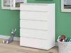 NOVARO Commode 5 tiroirs blanc