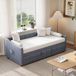 Canapé-lit pliant 90x200 cm, gris, en velours – lit de repos pour appartement, bureau à domicile et chambre d'amis, lit simple peu encombrant