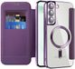 Techsuit Hoesje geschikt voor Samsung Galaxy S22 Plus - SmartMag Book Wallet Case - Violet