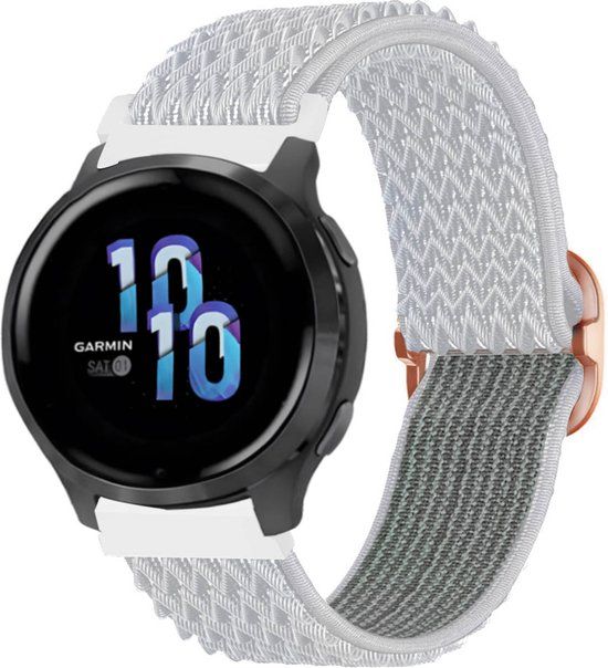 iMoshion Elastisch nylon 22 mm bandje - Wit - Geschikt voor Garmin, Samsung, Polar, Huawei, Xiaomi & meer
