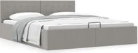 Maison Exclusive - Cadre de lit relevable avec espace de rangement, textile gris clair, 160x200 cm
