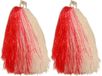 Merkloos Cheerball/pompom - 2x - rood/wit - met ringgreep - 33 cm - pompons - Cheerleader verkleed accessoires