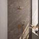 Brauer Gold Edition Thermostatische Regendoucheset Inbouw - Hoofddouche 20 cm - Rechte Wandarm - 3 Weg - Handdouche Rond - Doucheslang - Wandaansluitbocht - Geborsteld Goud