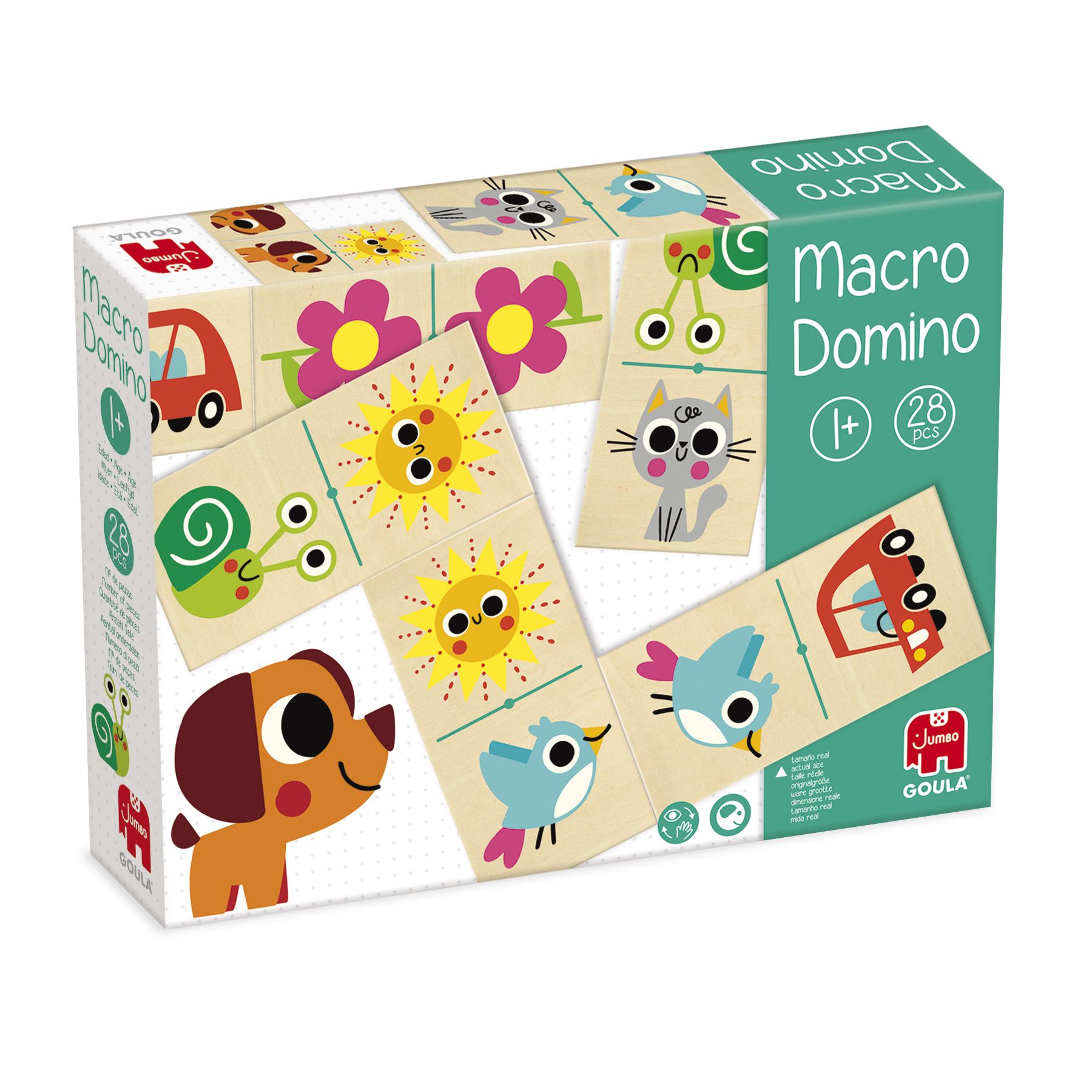 GOULA Macro Domino - Houten Domino Set - 28 Onderdelen