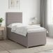 vidaXL Boxspringbed met matras en hoofdeinde, taupe, 90 x 200 cm, stof