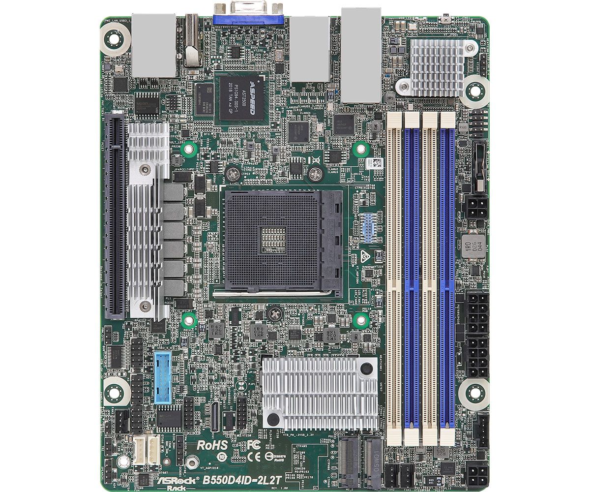 Asrock B550D4ID-2L2T moederbord AMD B550 Socket AM4 mini ITX
