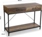 BaseCore® Wandtafel Haltafel Kaptafel Dressoirtafel Tafel met 2 Lades Hout Metaal 35 X 76 X 100 CM Bruin