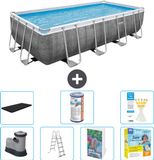 Bestway Rechthoekig Power Steel Zwembad - Rattanprint - 549 x 274 x 122