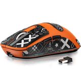 Attack Shark X3 49g Superlichte mouse met tape, PixArt PAW3395 Gaming Sensor, BT/2.4G Wireless/Wired gamingmuis, 6 verstelbare DPI 26000, 200 uur batterij, kantoormuis voor Win11/Xbox/PS/Mac, oranje