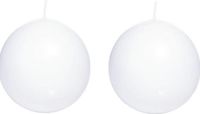 Trend Candles Bolkaars glad - 2x - wit - 8 cm - 25 branduren