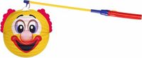Shoppartners Gele clown lampion 22 cm met lampionstokje