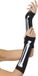 Widmann Halloween handschoenen zonder vinger skelet voor volwassenen, zwart, polyester