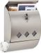 Merkloos Relaxdays brievenbus hangend - RVS - met krantenrol - 40 x 30 x 12,5 cm - 2 sleutels - zilver
