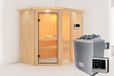 Karibu Fiona 1 Sauna avec Châssis de Toit Poêle Bio 9 kW Commande Externe