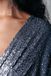 Colourful Rebel Belle Sequins Deep V-neck Mini Robe Femme Argent Métallique